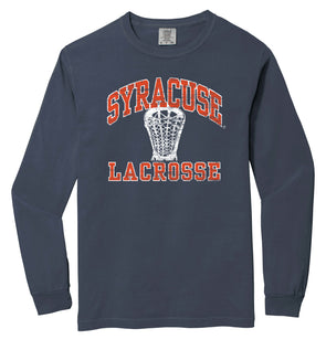 Comfort Colors Distressed Syracuse Lacrosse Stick Long Sleeve