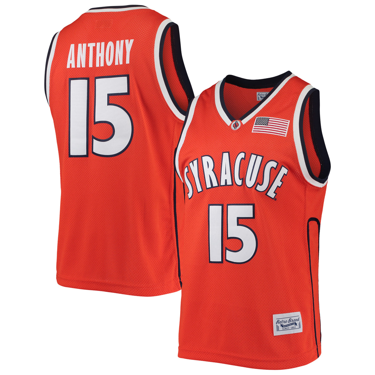 Retro Brand #15 Carmelo Anthony Flag Basketball Jersey – The Original ...