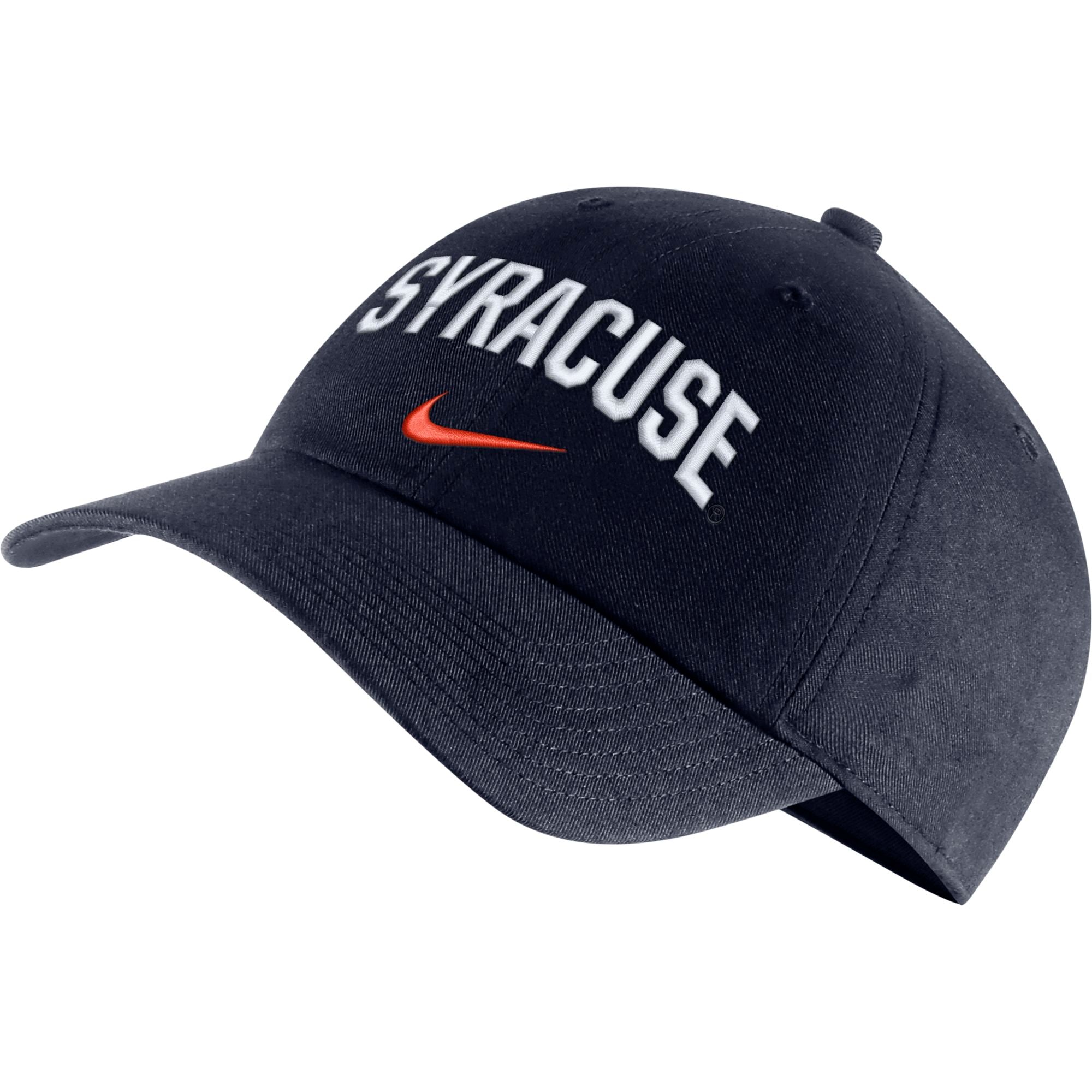 Nike Men's Syracuse Orange Heritage 86 Arch Wordmark Performance Adjustable Hat - Navy