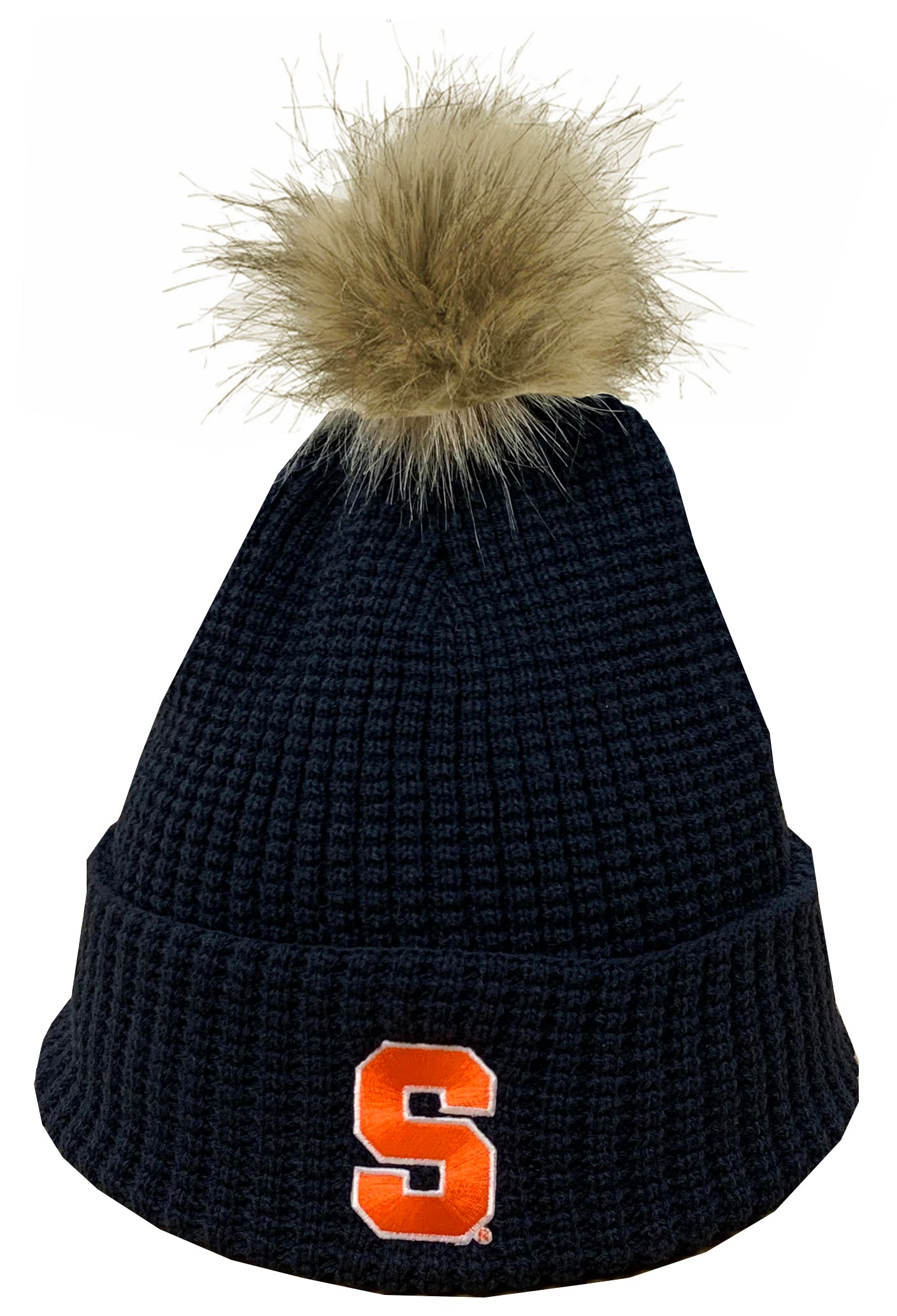 Syracuse Fleece Lined Knit Hat with Pom